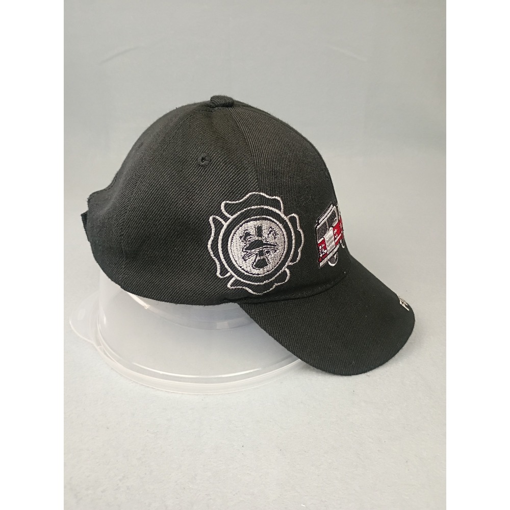 Fire Department Embroidered Black Baseball Cap Fire Truck Maltese Cross Hat
